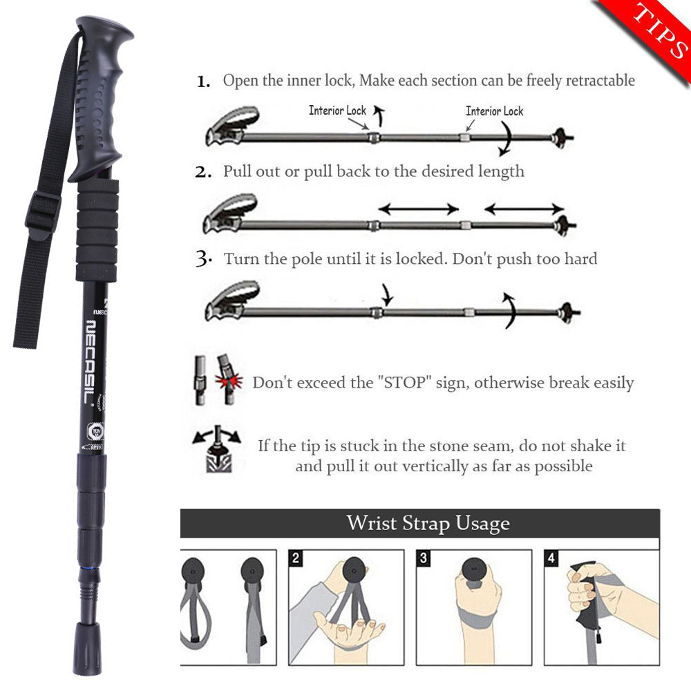 2 unidades/lote Bastones de tr - Trekking Pole Carbon reseña y precio