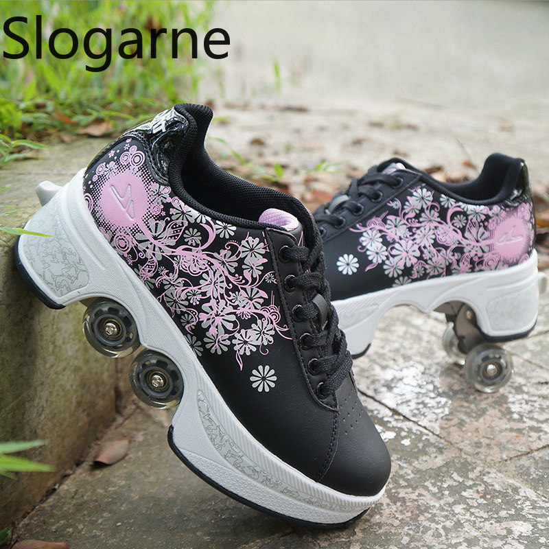 Zapatos de patines de 4 ruedas - Running Shoes Men reseña y precio